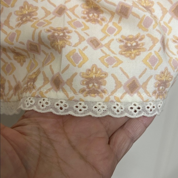 Pink Rose Sleeveless Midi Dress in Cream Lilac Tan Smocked Lightweight Spring S - Picture 10 of 16